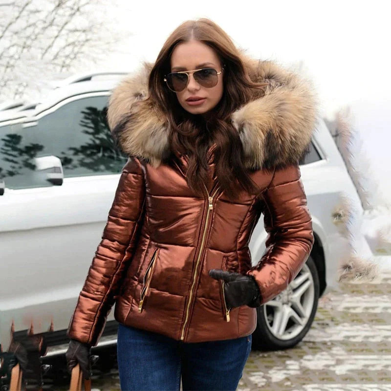 Women's Faux Fur Hooded Puffer Jacket