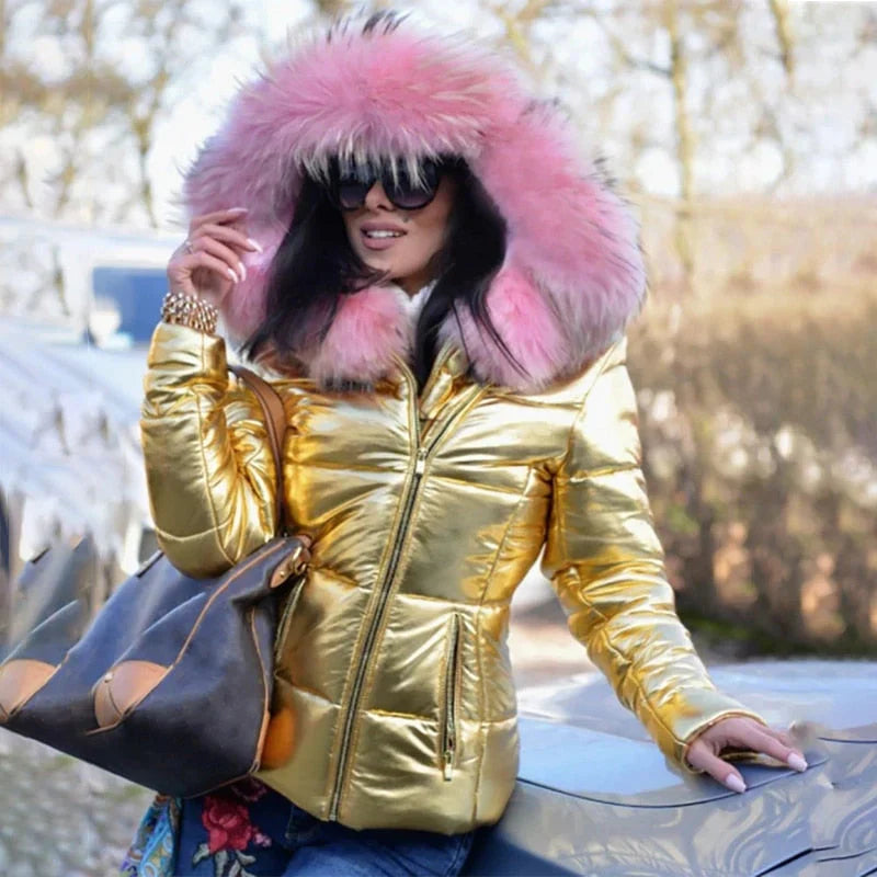 Women's Faux Fur Hooded Puffer Jacket
