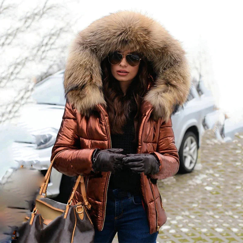 Women's Faux Fur Hooded Puffer Jacket