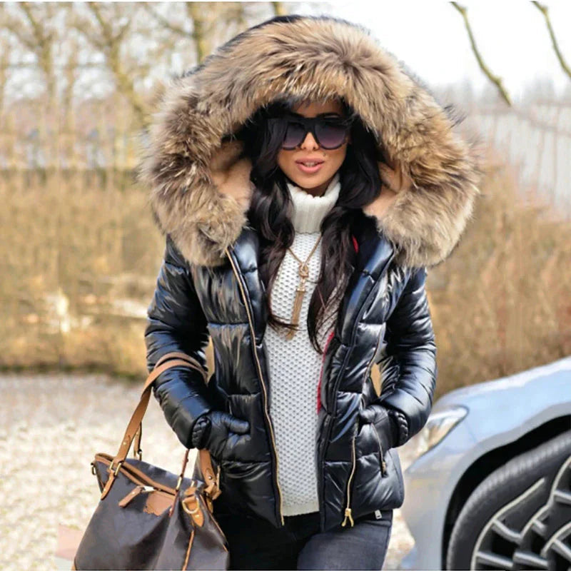 Women's Faux Fur Hooded Puffer Jacket