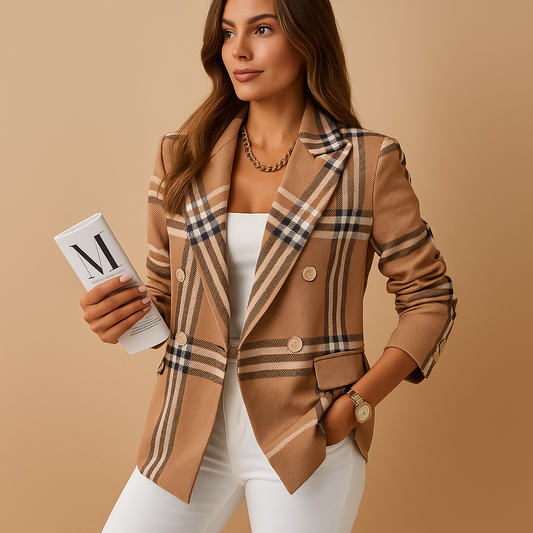 Women's Fitted Blazer with Functional Pockets – Elegant Black Blazer in Classic Shades