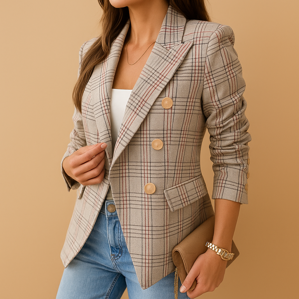 Women's Fitted Blazer with Functional Pockets – Elegant Black Blazer in Classic Shades
