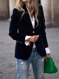 Women's Fitted Velvet Blazer