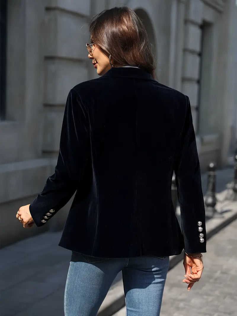 Women's Fitted Velvet Blazer