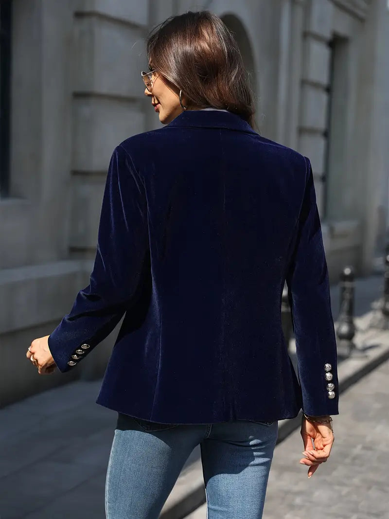 Women's Fitted Velvet Blazer