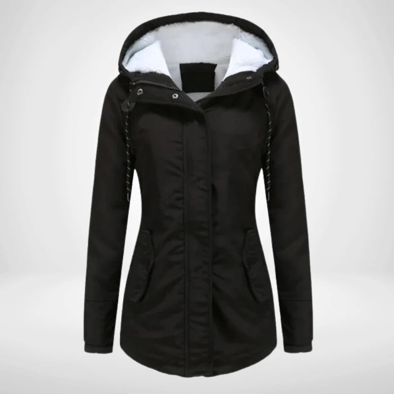 Women's Fleece-Lined Hooded Long Jacket