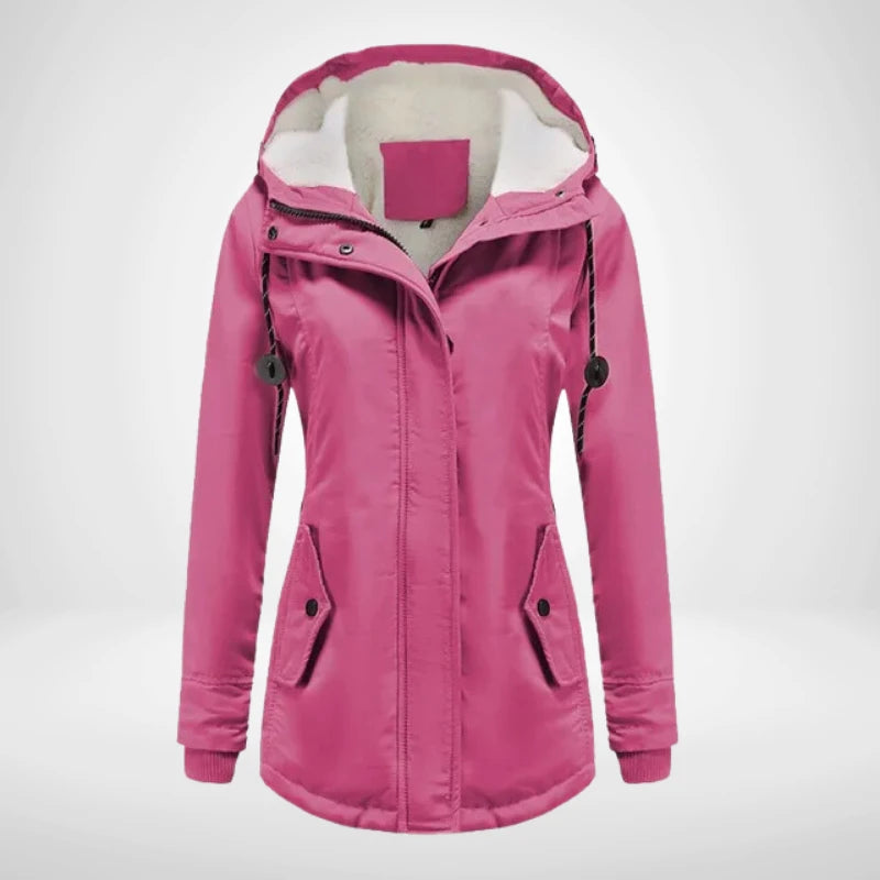 Women's Fleece-Lined Hooded Long Jacket