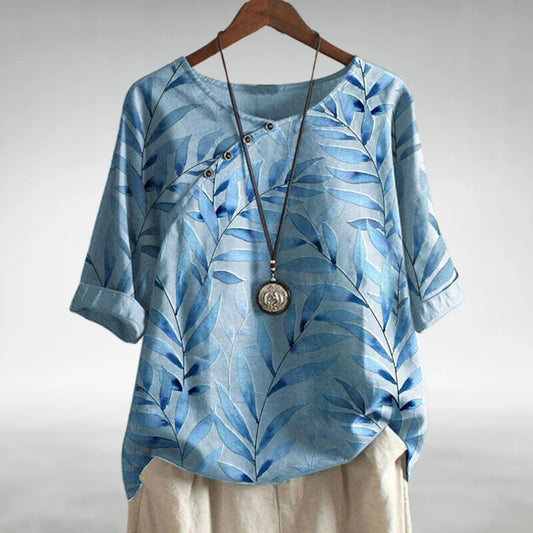 Women's Floral Button-Up Blouse