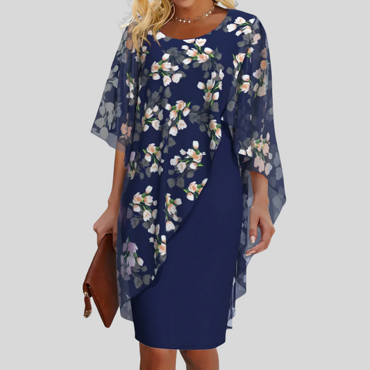 Women's Floral Overlay Sheath Dress