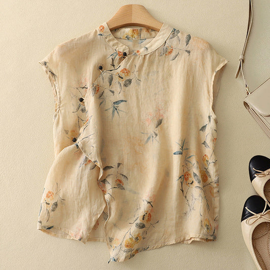 Women's Floral Print Sleeveless Blouse