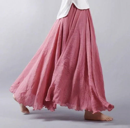 Women's Flowy Maxi Skirt with Textured Finish