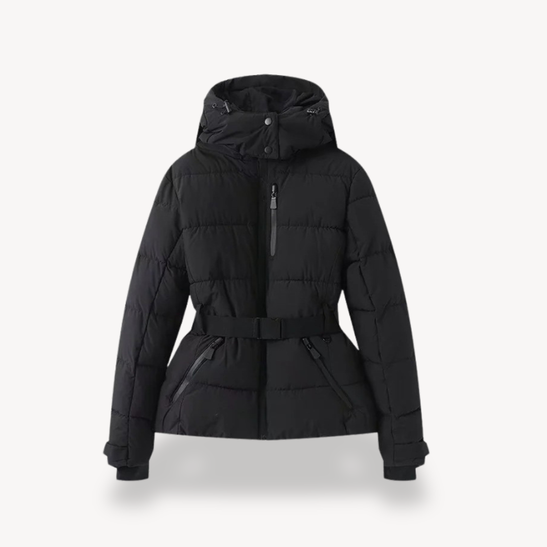 Women's Hooded Belted Puffer Jacket