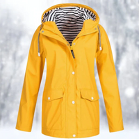 Women's Hooded Button-Front Raincoat