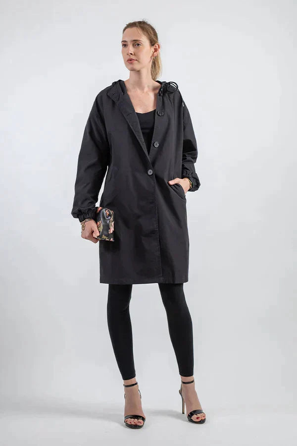 Women's Hooded Mid-Length Coat