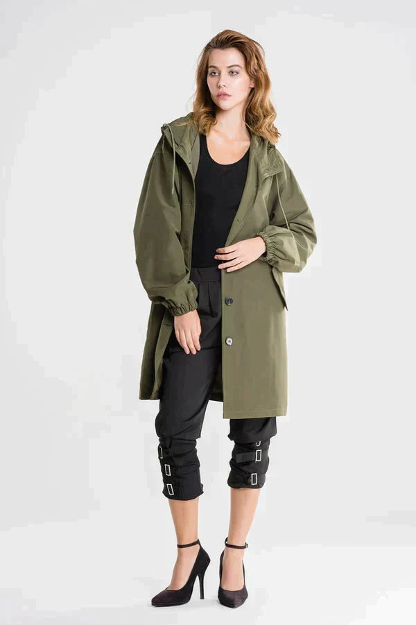 Women's Hooded Mid-Length Coat