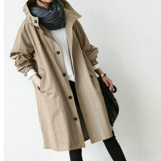 Women's Hooded Waterproof & Windproof Trench Coat