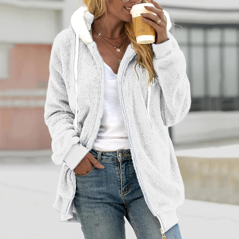 Women's Hooded Zip-Up Casual Jacket