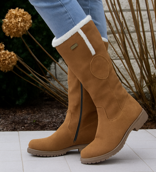 Women's Knee-High Shearling-Trim Boots