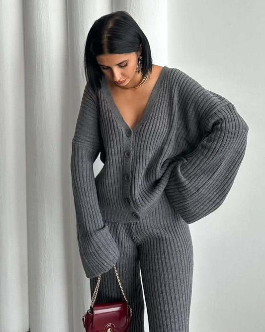 Women's Knitwear Loungewear Set for Casual and Home Wear