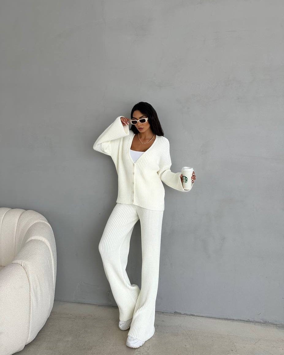 Women's Knitwear Loungewear Set for Casual and Home Wear