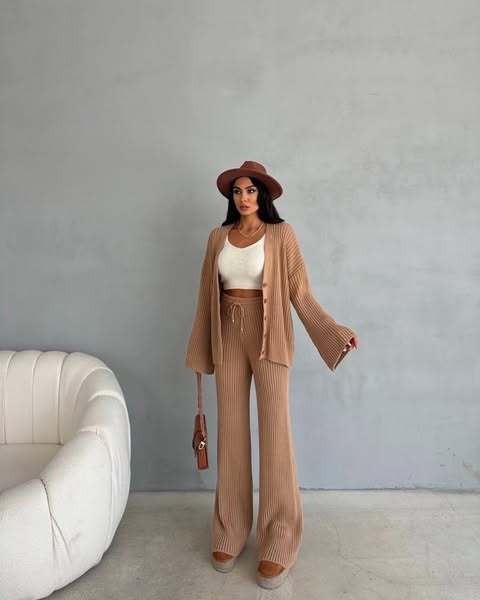 Women's Knitwear Loungewear Set for Casual and Home Wear