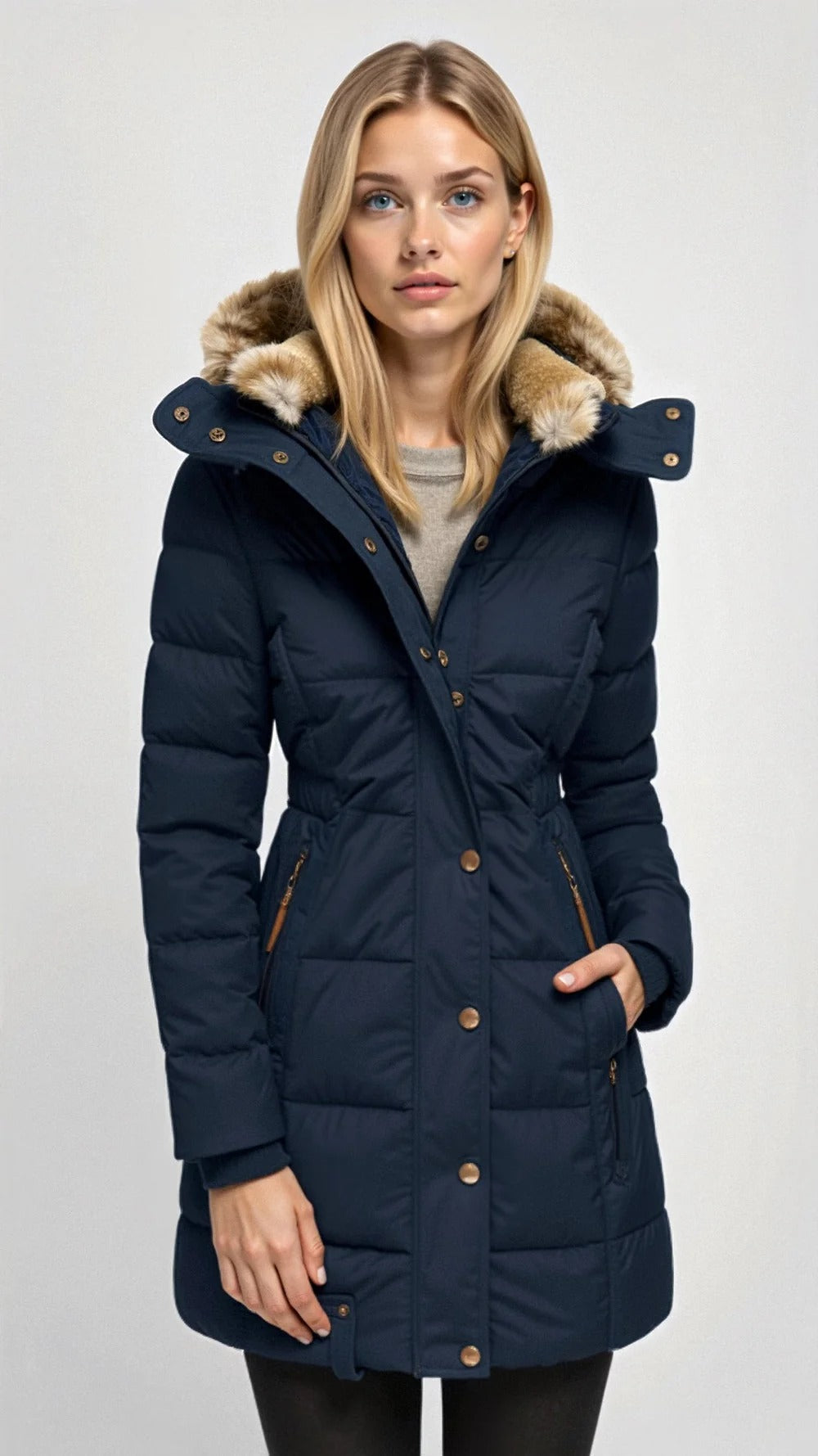 Women's Lined Padded Jacket with Hood