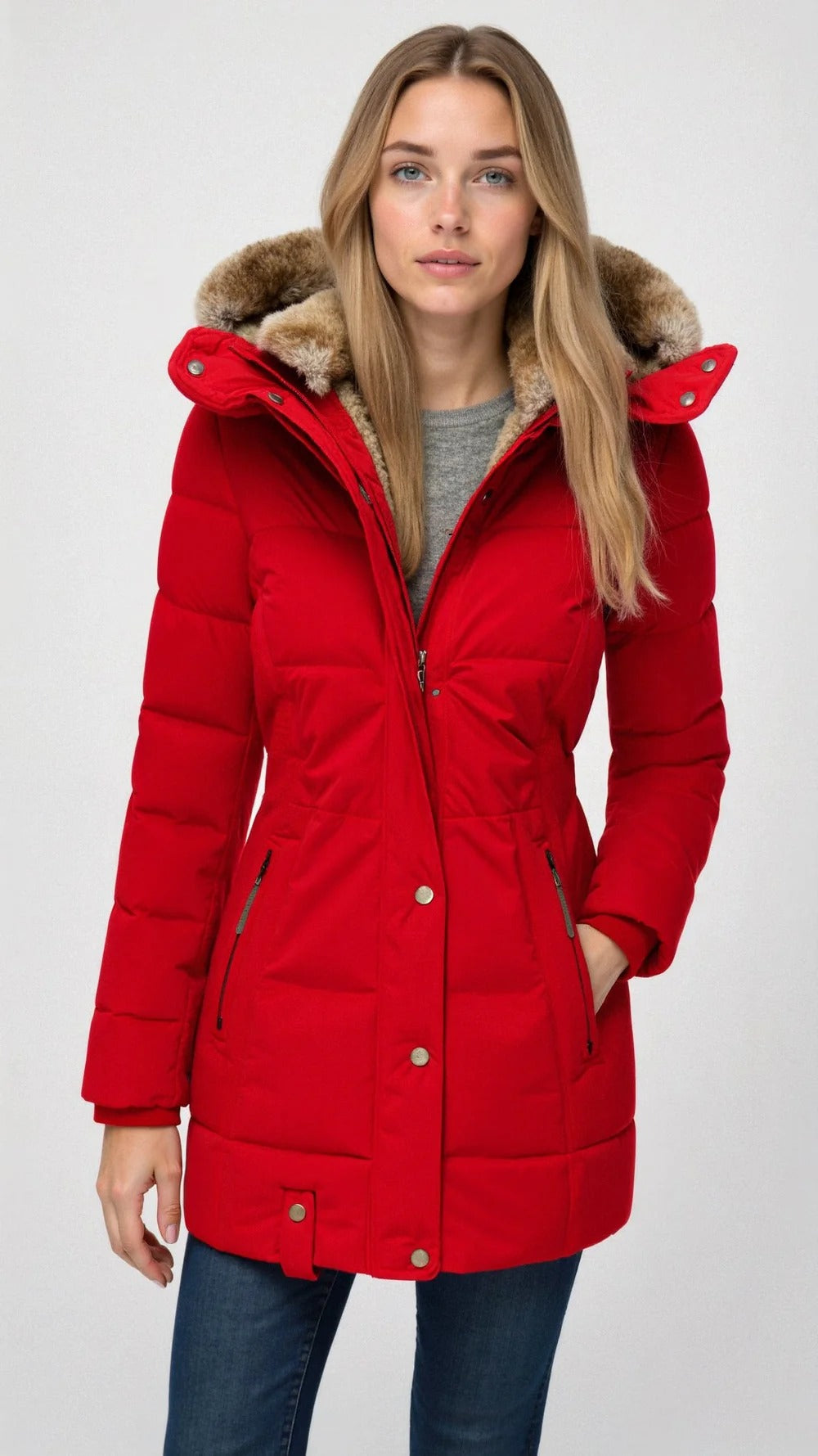 Women's Lined Padded Jacket with Hood