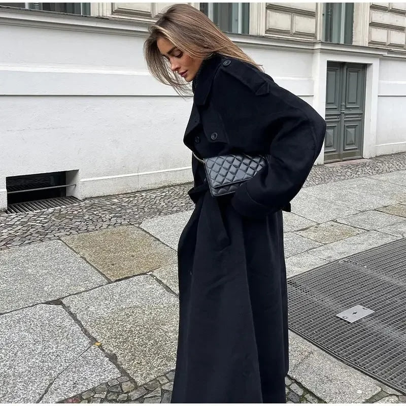 Women's Long Belted Trench Coat