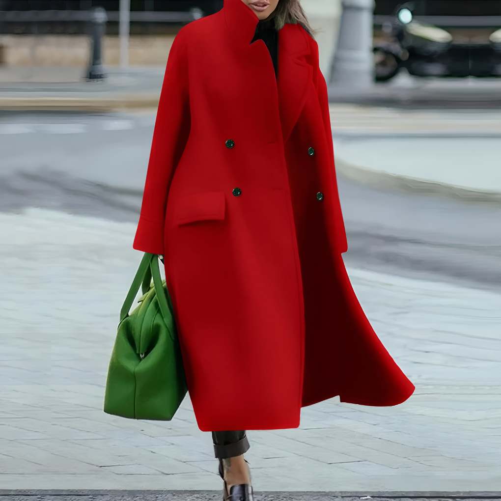 Women's Long Button-Up Trench Coat