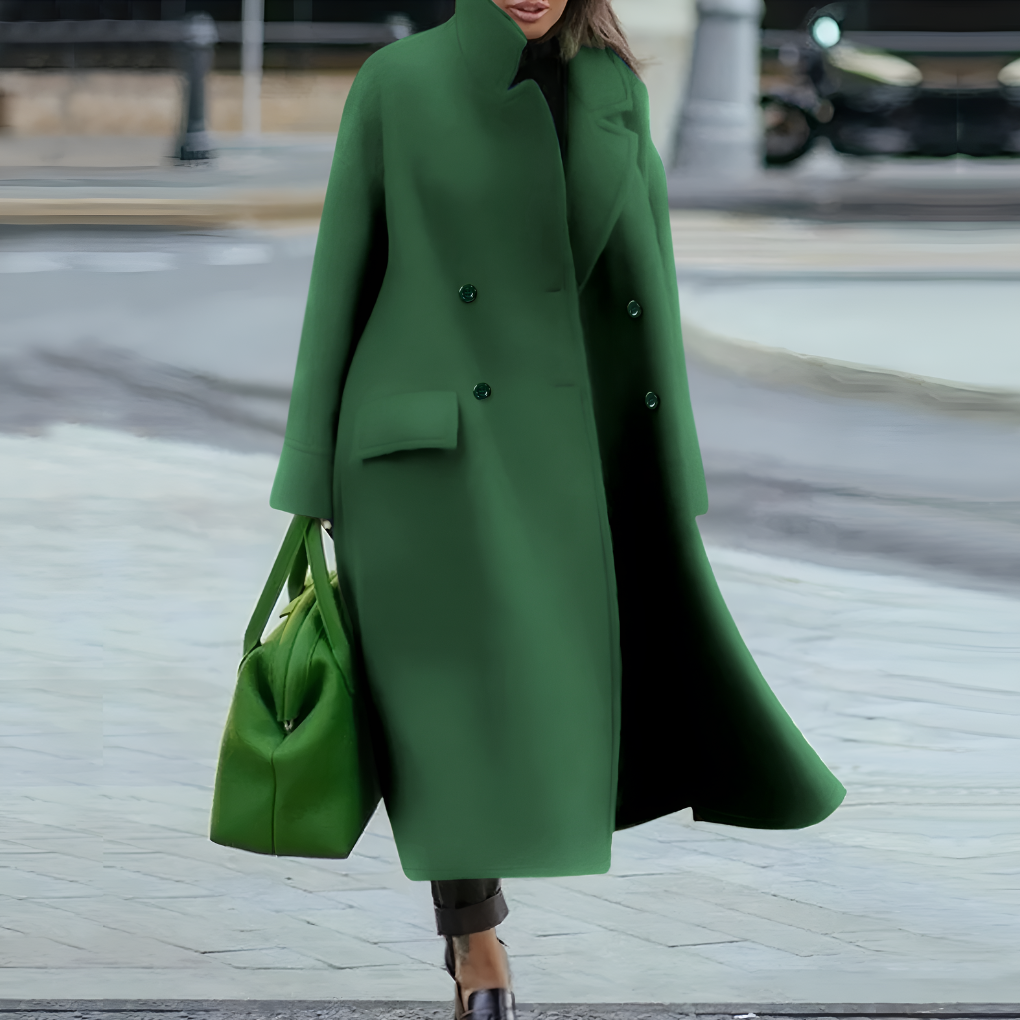 Women's Long Button-Up Trench Coat