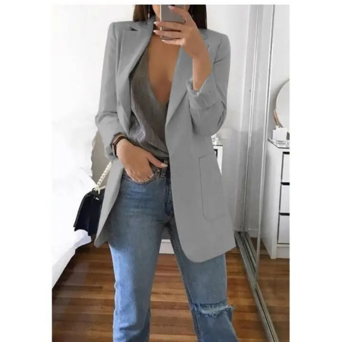Women's Long-Sleeve Blazer Jacket