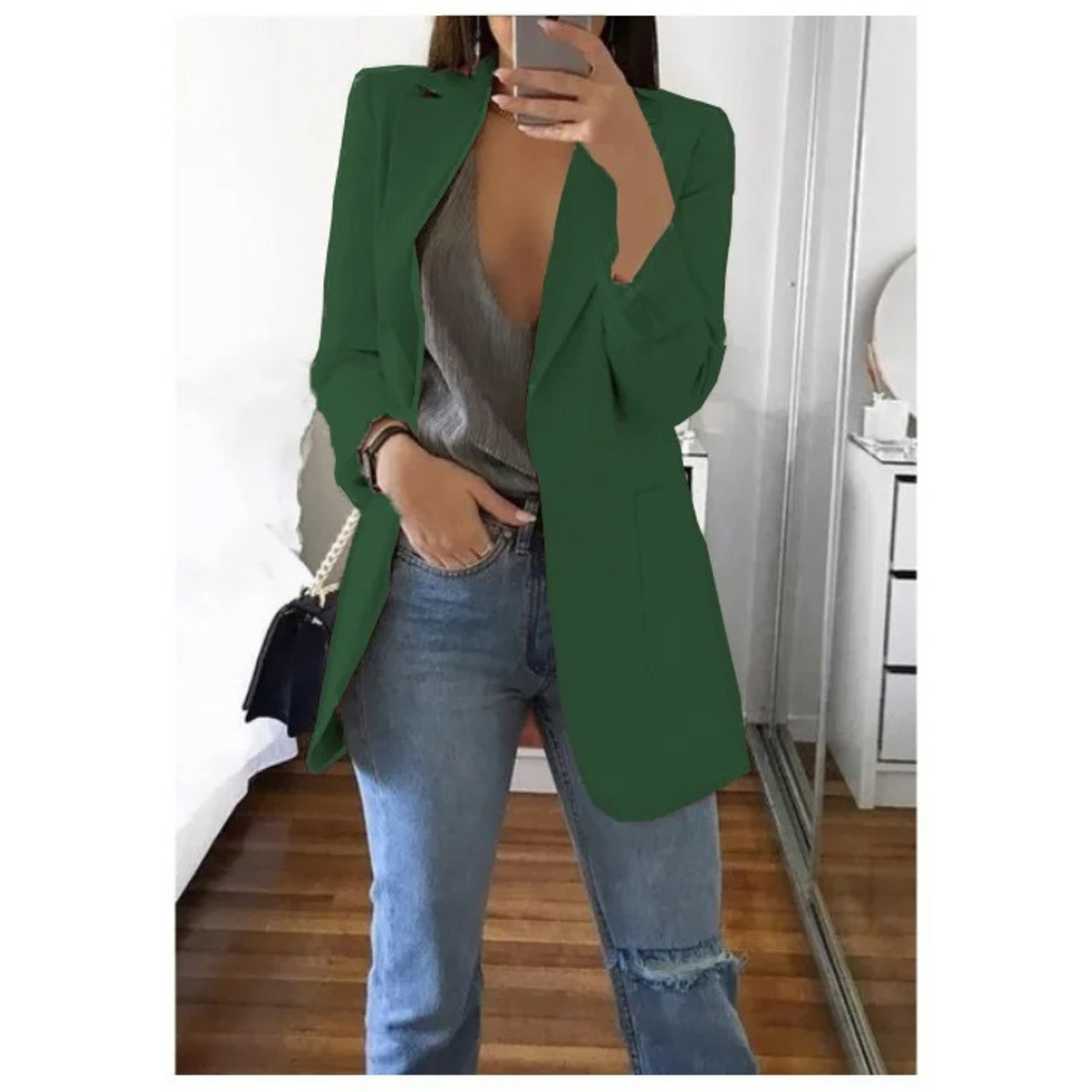 Women's Long-Sleeve Blazer Jacket