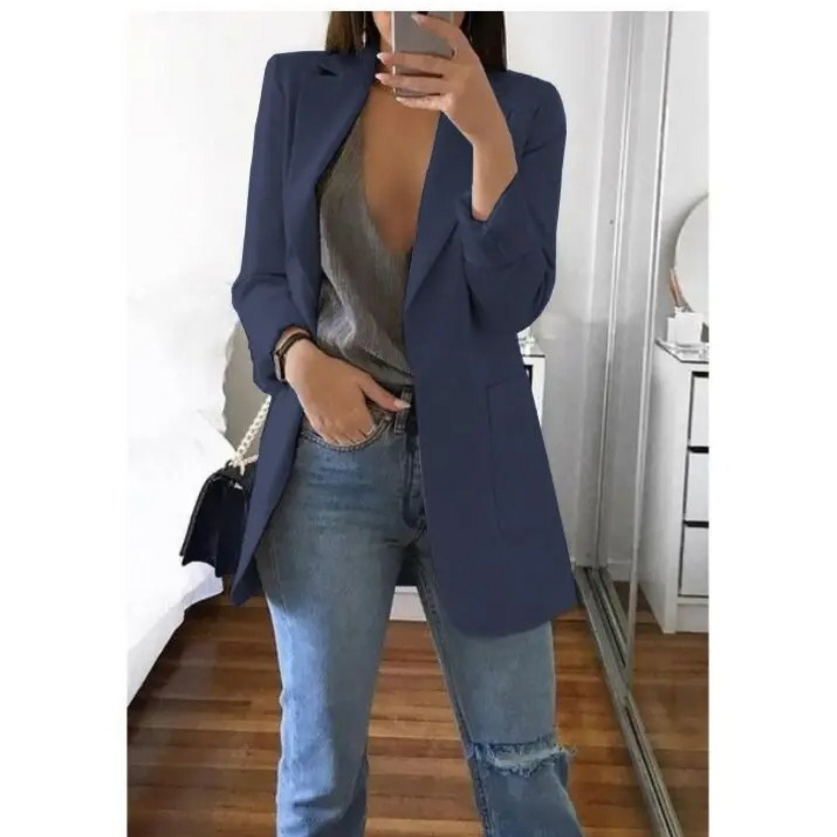 Women's Long-Sleeve Blazer Jacket