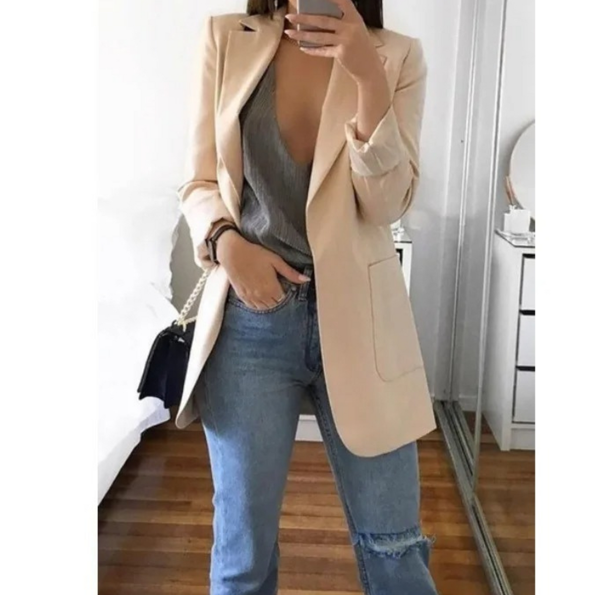 Women's Long-Sleeve Blazer Jacket