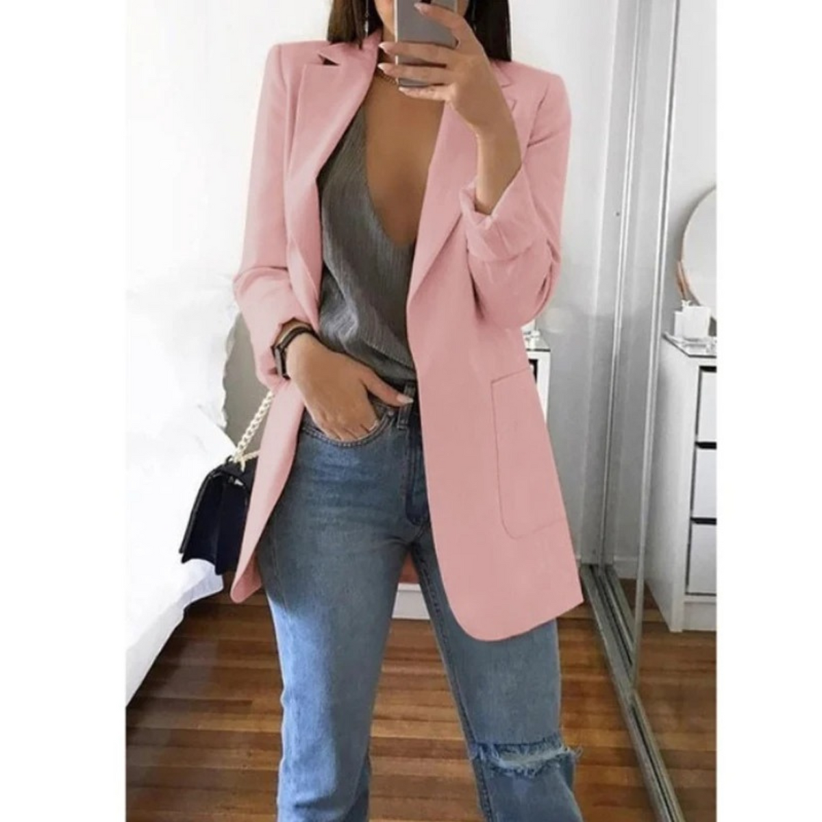 Women's Long-Sleeve Blazer Jacket