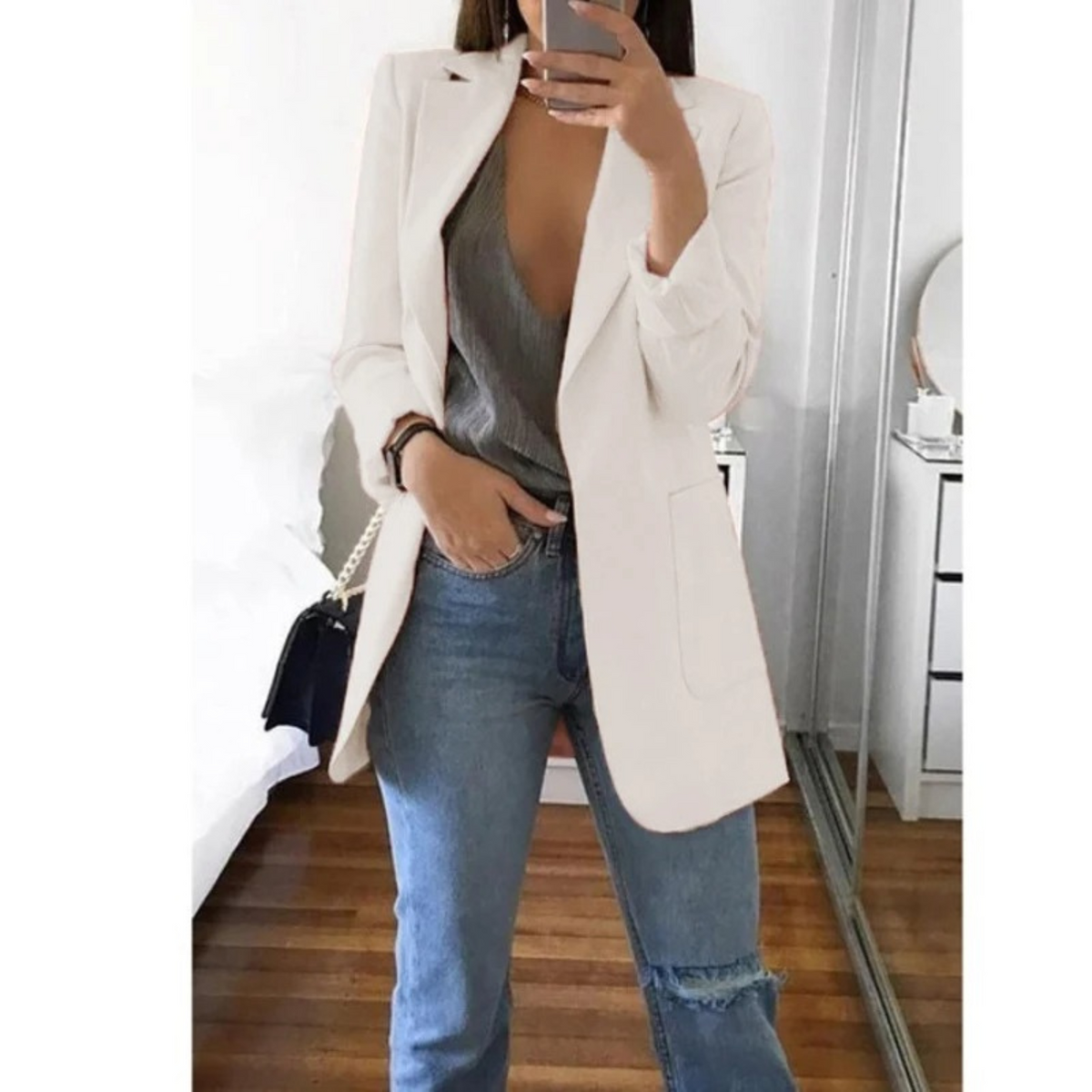 Women's Long-Sleeve Blazer Jacket