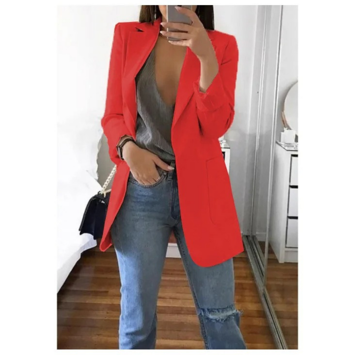 Women's Long-Sleeve Blazer Jacket