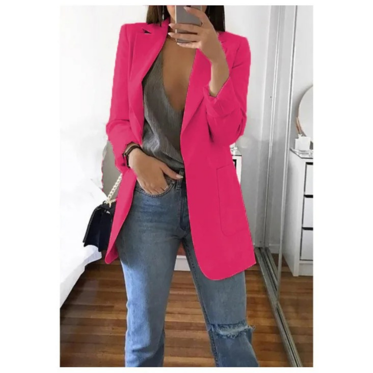 Women's Long-Sleeve Blazer Jacket