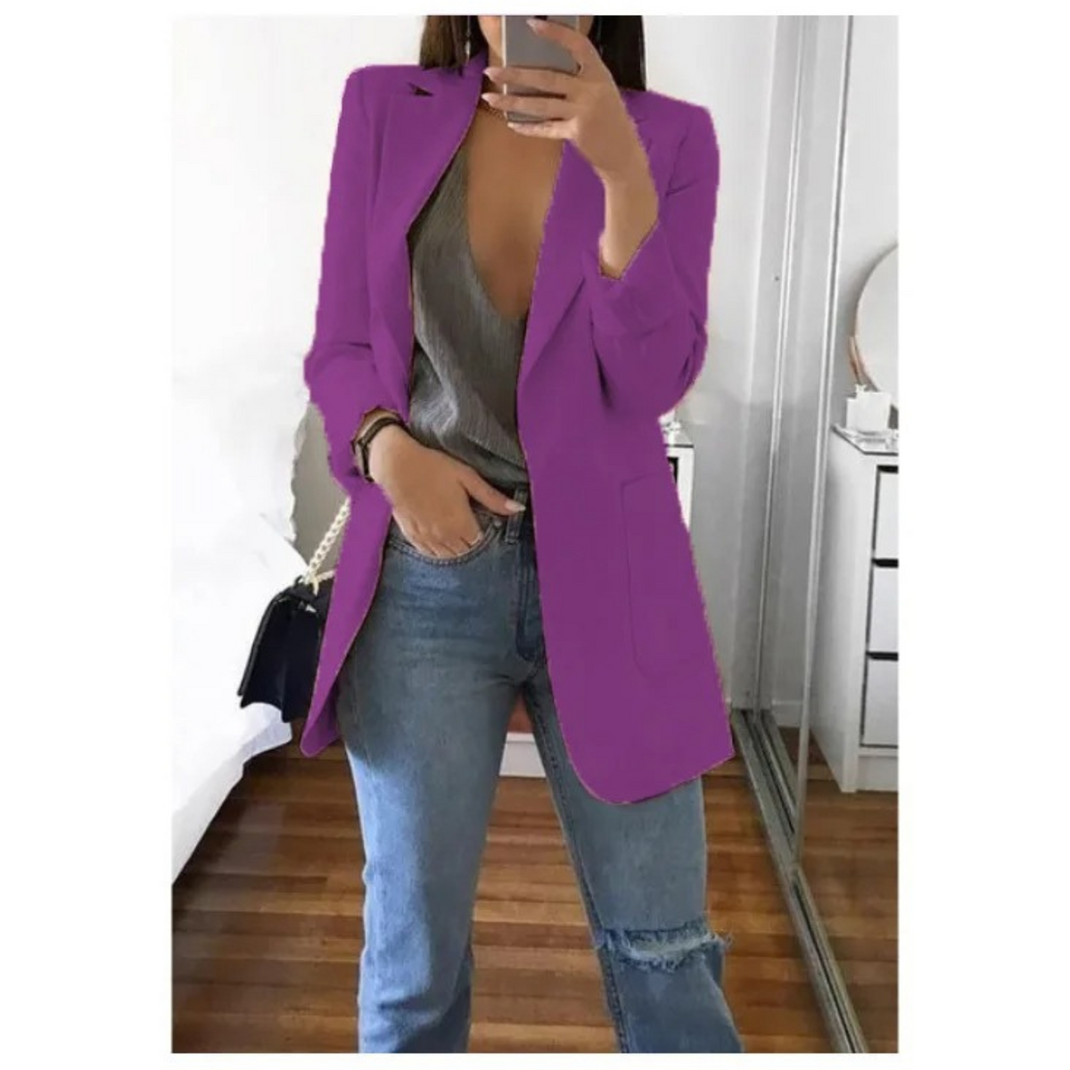 Women's Long-Sleeve Blazer Jacket