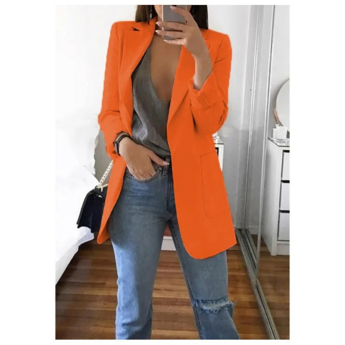 Women's Long-Sleeve Blazer Jacket