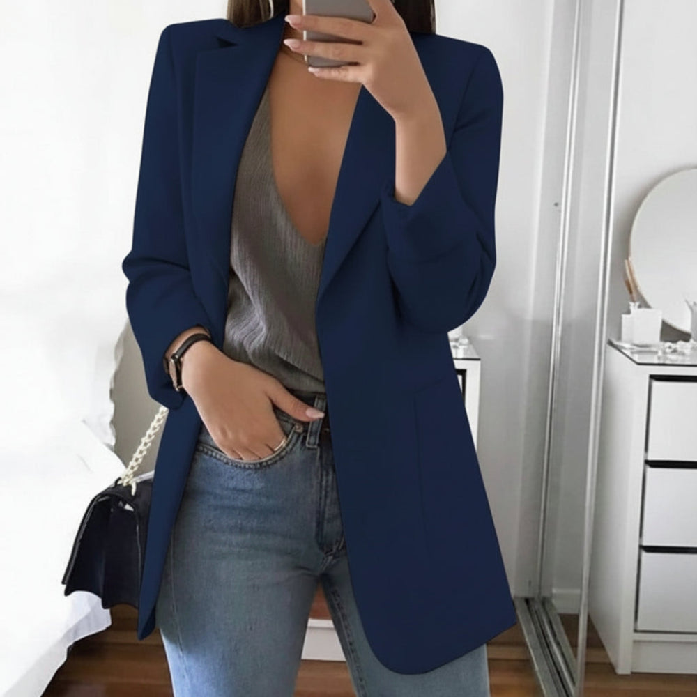 Women's Long-Sleeved Blazer with Notched Lapels