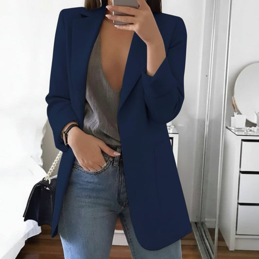 Women's Long-Sleeved Blazer with Notched Lapels