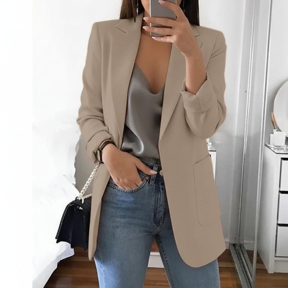 Women's Long-Sleeved Blazer with Notched Lapels