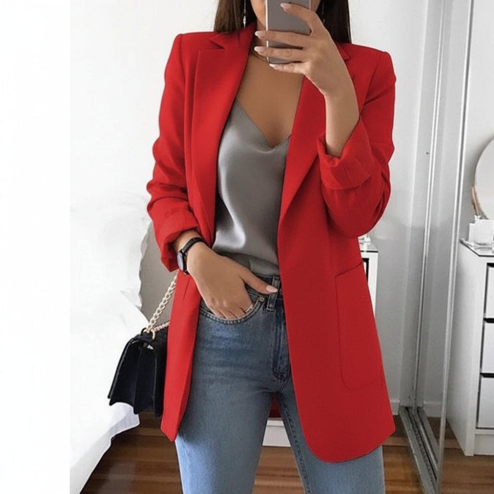 Women's Long-Sleeved Blazer with Notched Lapels