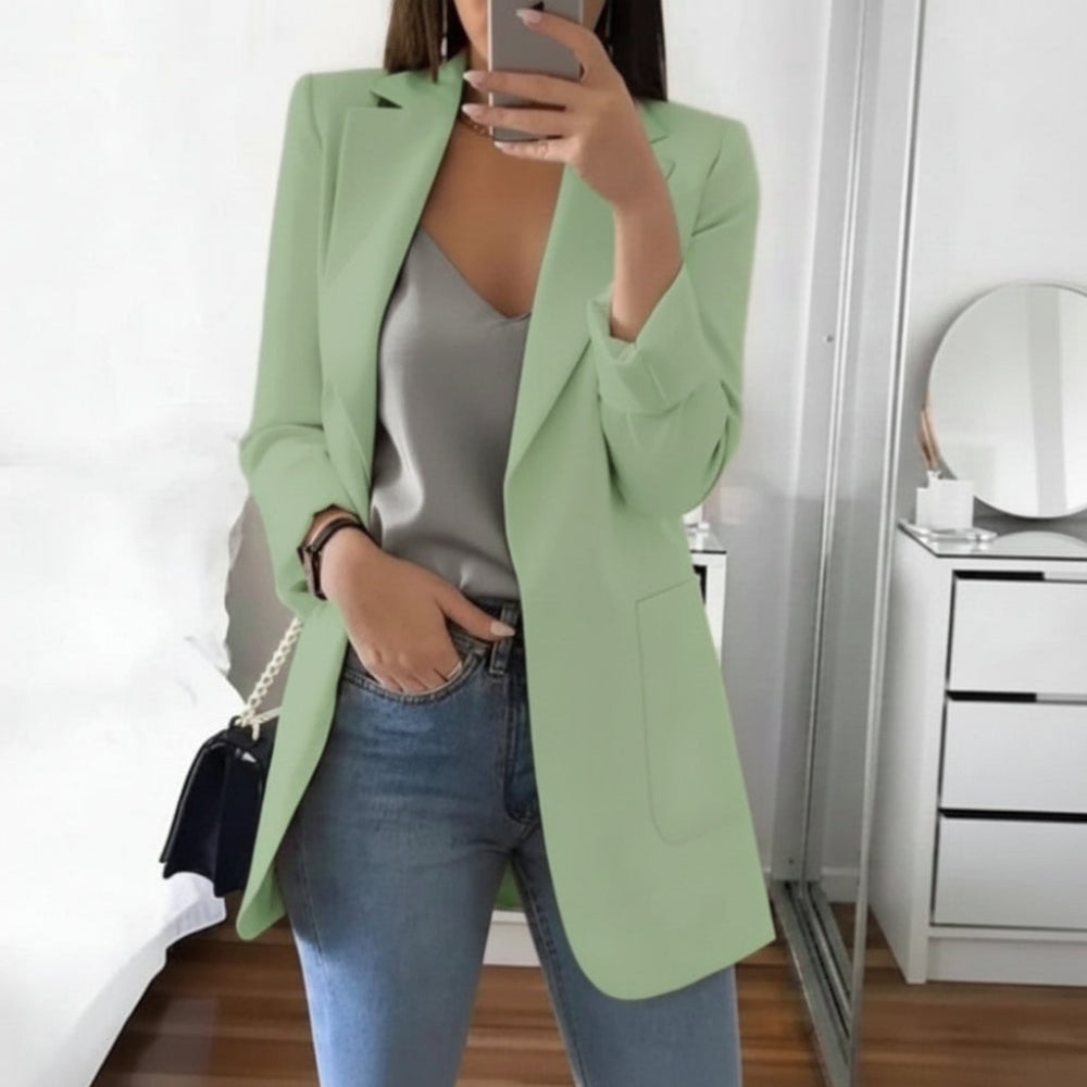 Women's Long-Sleeved Blazer with Notched Lapels