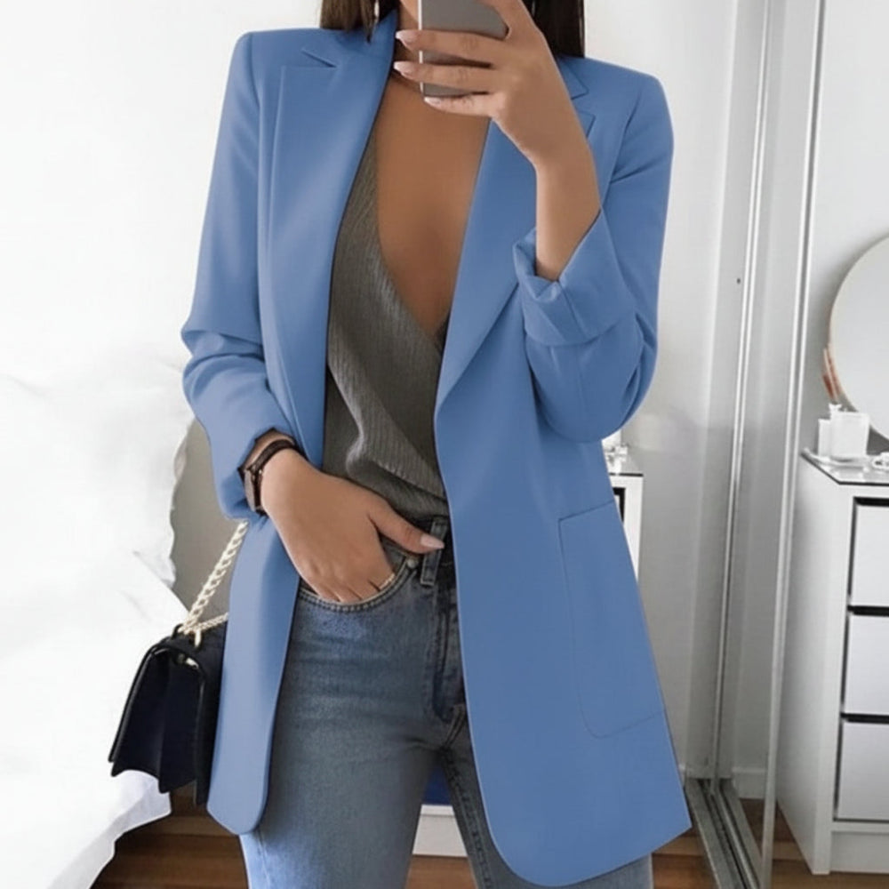 Women's Long-Sleeved Blazer with Notched Lapels