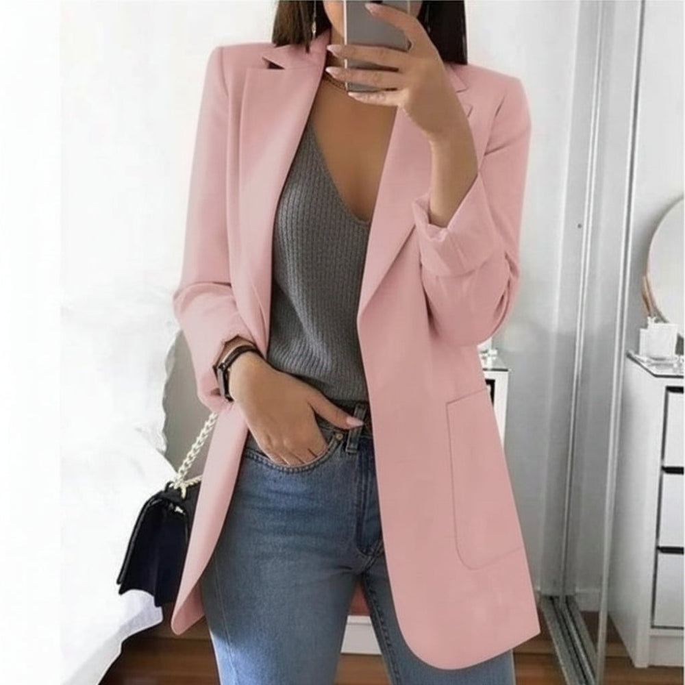 Women's Long-Sleeved Blazer with Notched Lapels