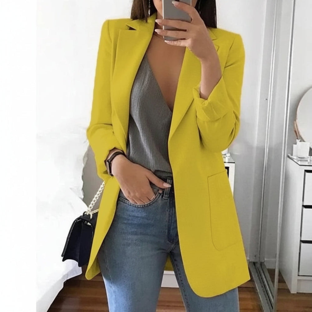 Women's Long-Sleeved Blazer with Notched Lapels