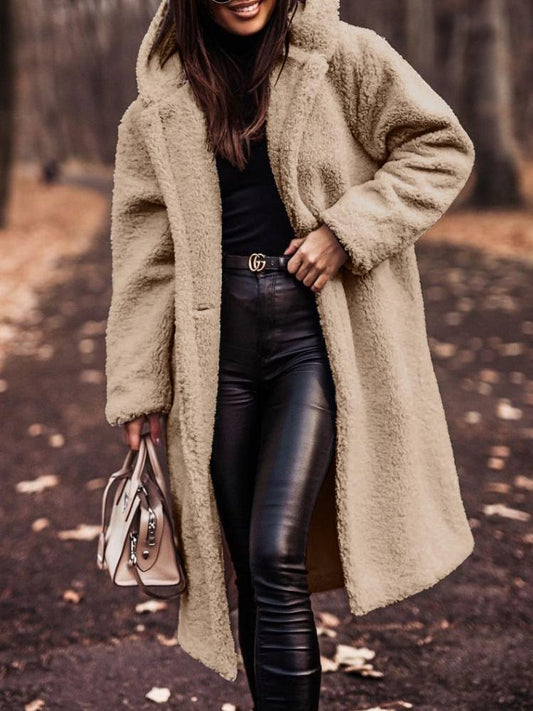 Women's Long Teddy Coat