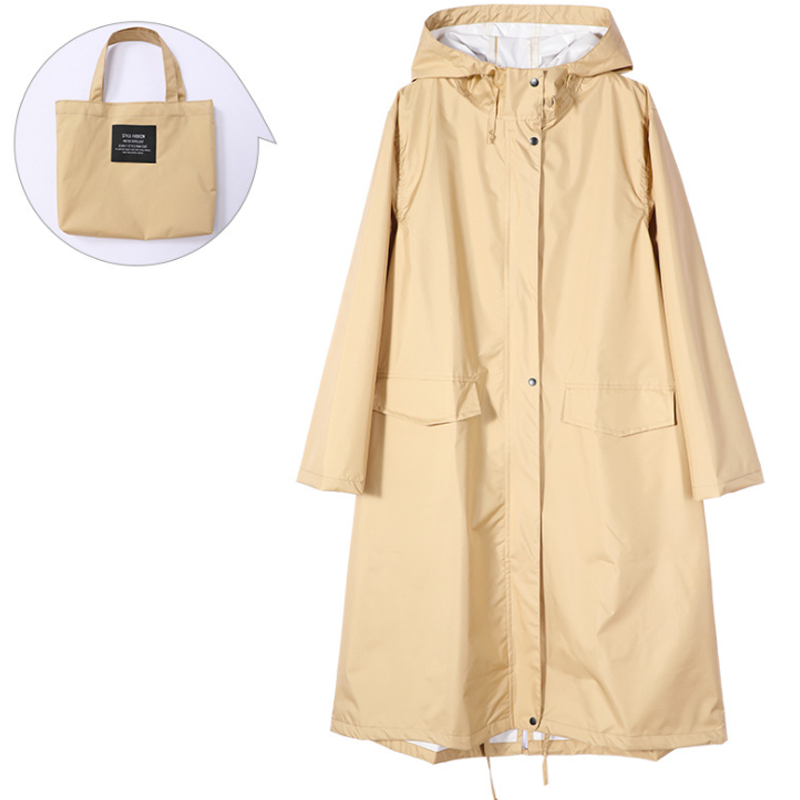 Women's Long Waterproof Hooded Raincoat